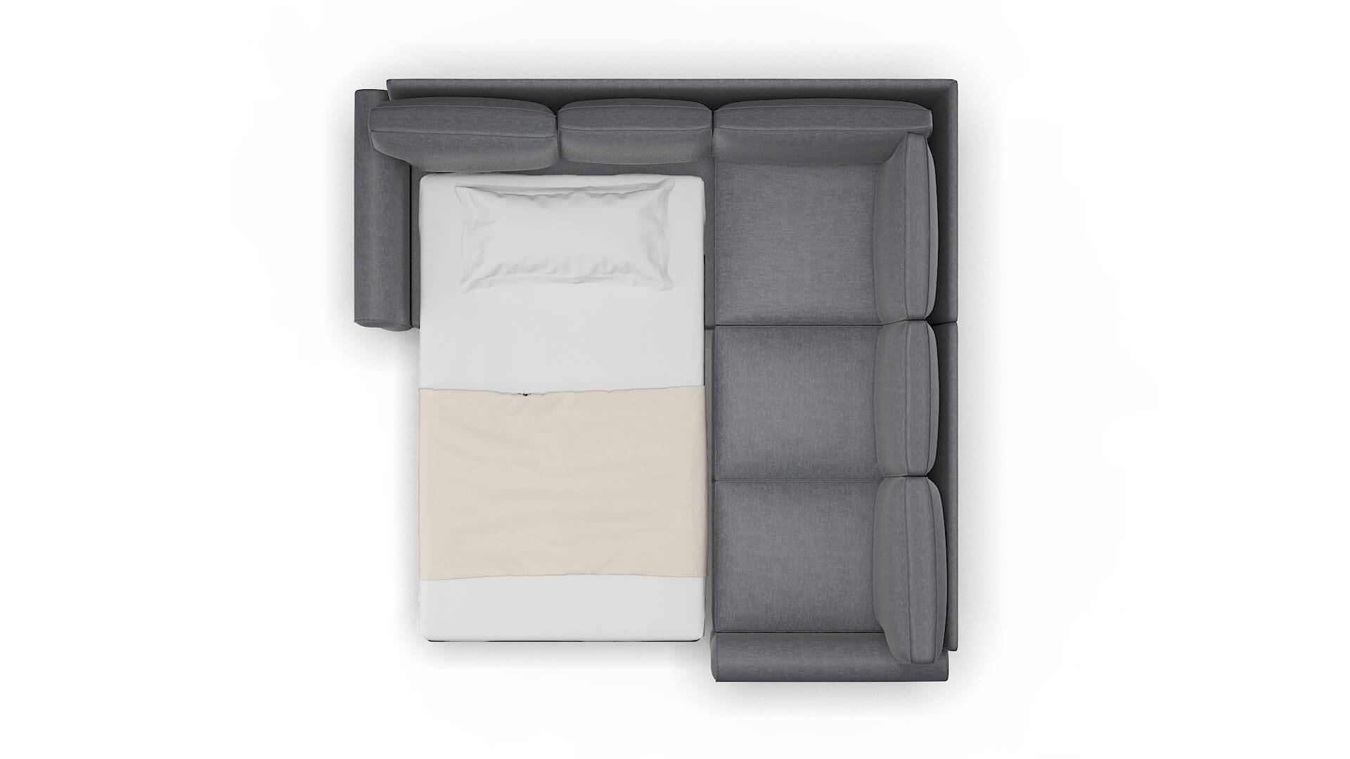 Rome Keylargo Graphite Sectional Sleeper Espresso legs 3