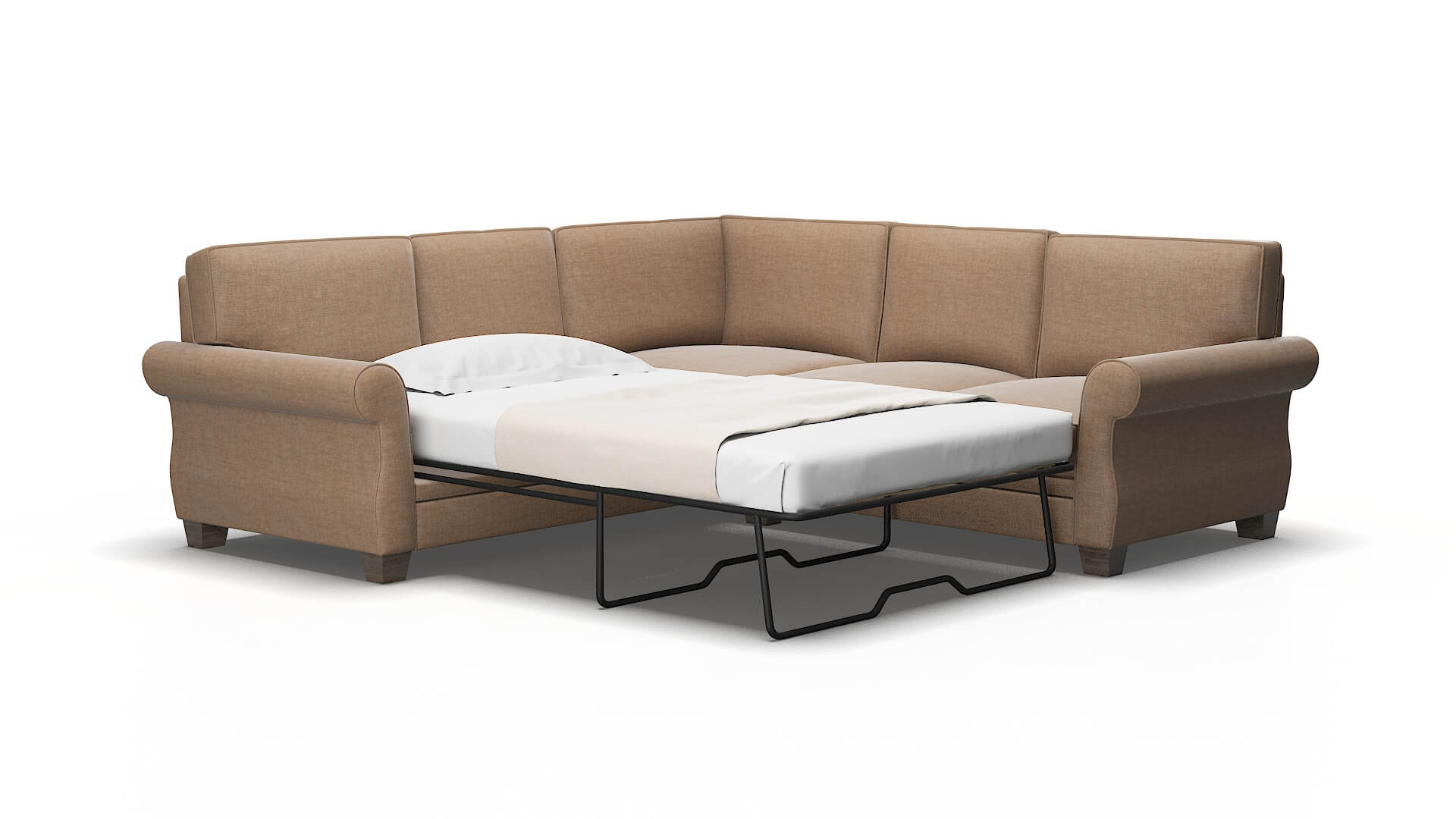 Rome Keylargo mink Sectional sleeper Espresso Legs  2