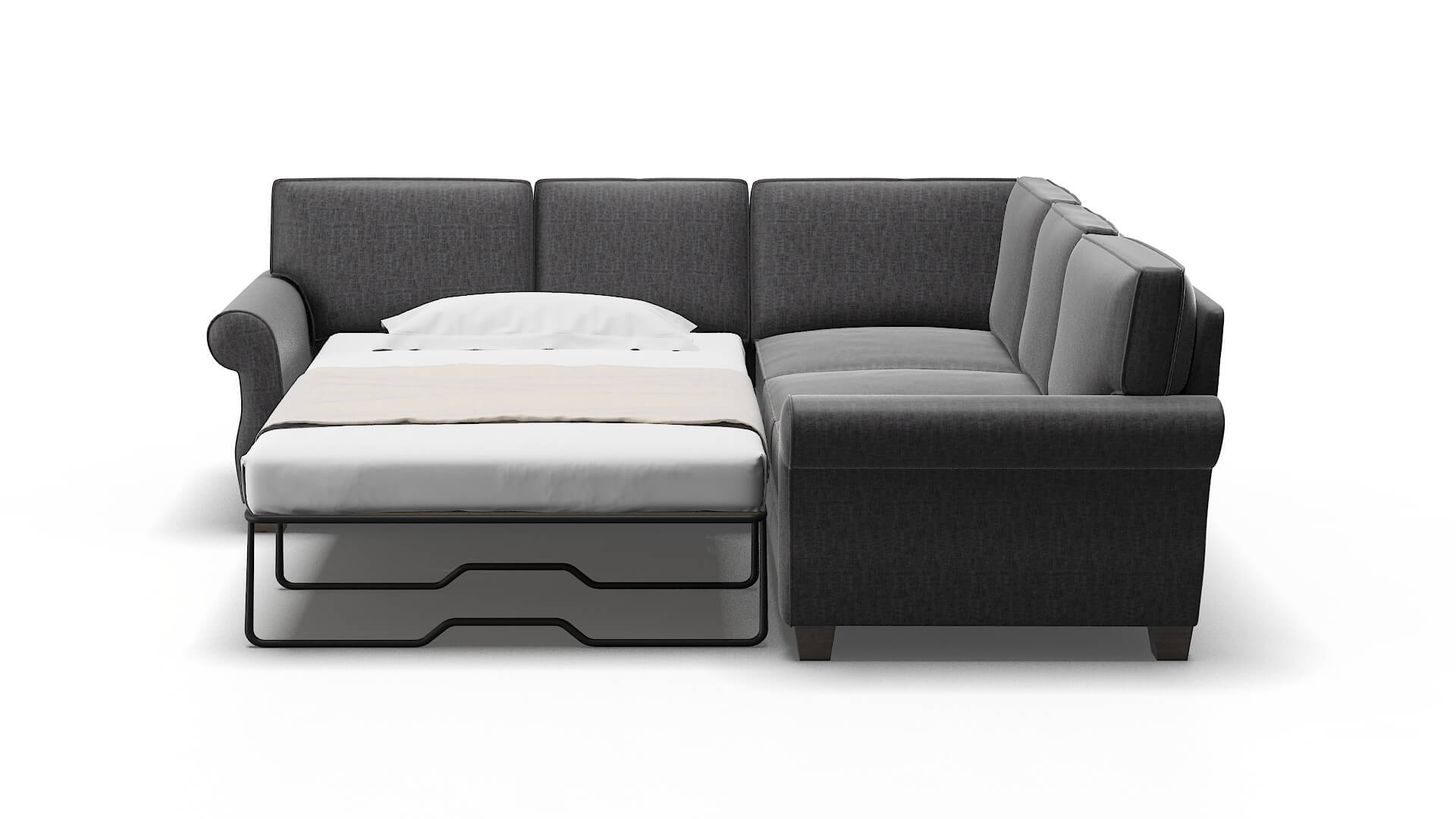 Rome Marcy Baltic Sectional Sleeper Espresso legs 1