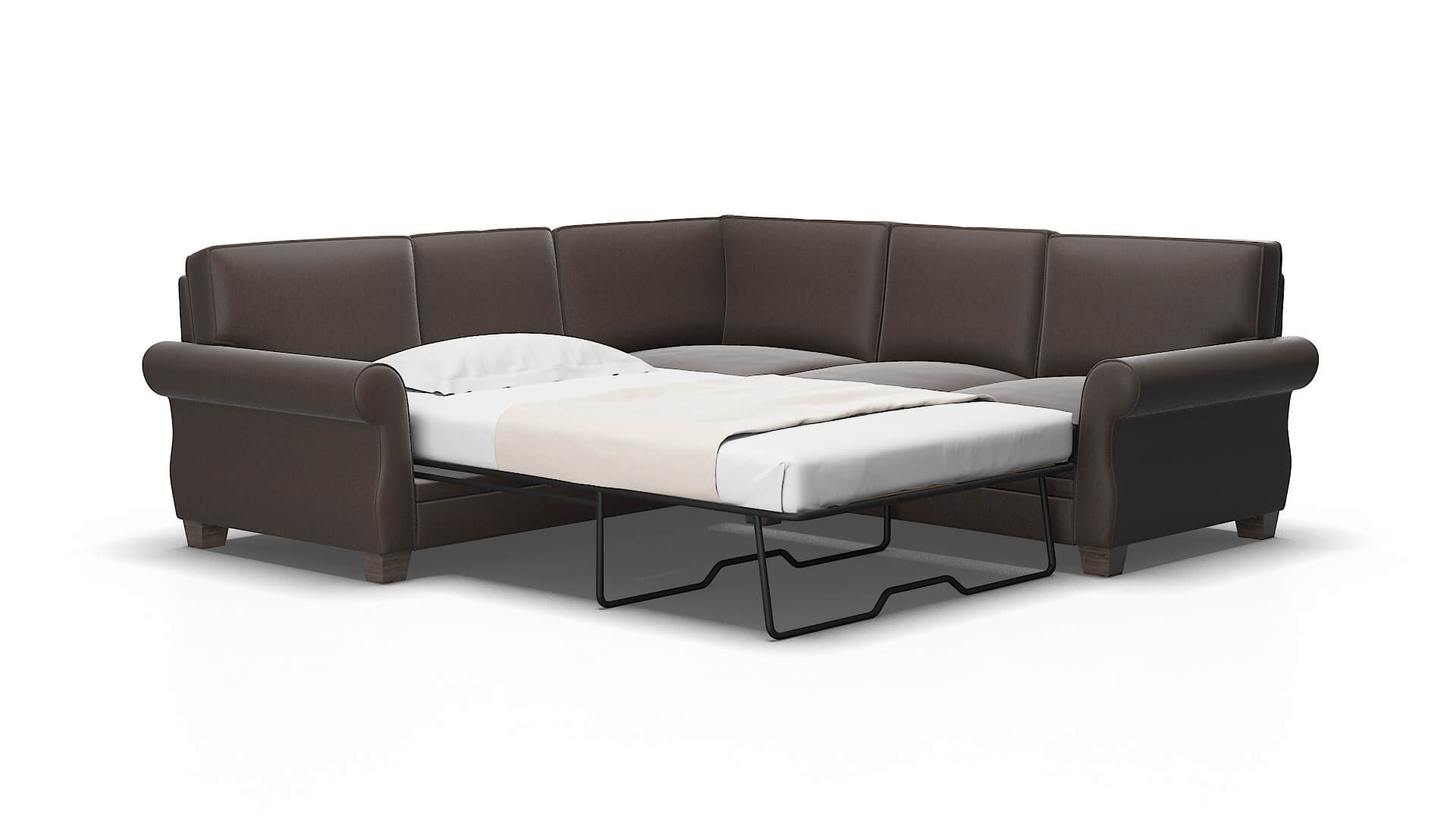Rome Naples Graphite Sectional Sleeper Espresso legs 2