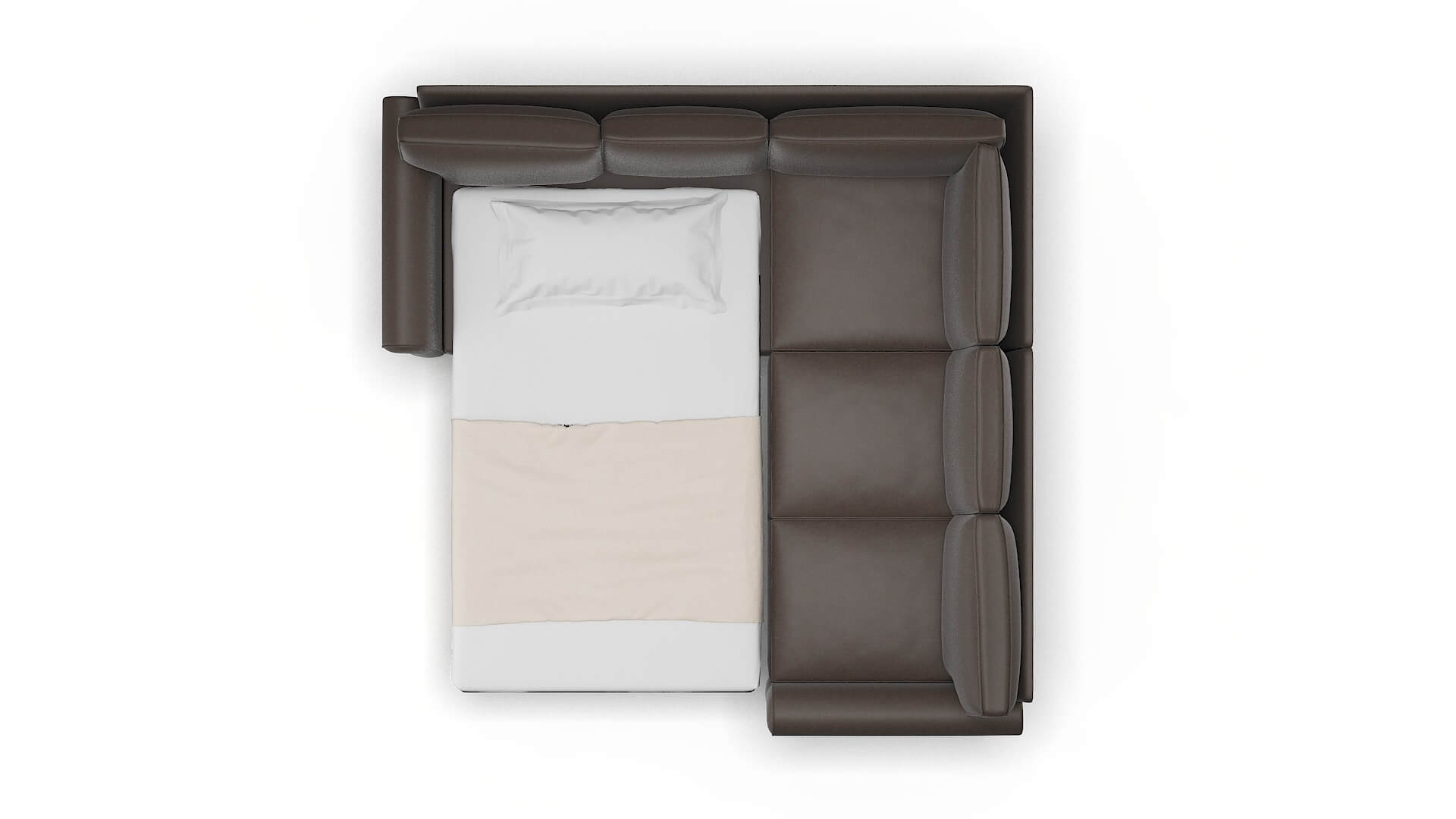 Rome Naples Graphite Sectional Sleeper Espresso legs 3