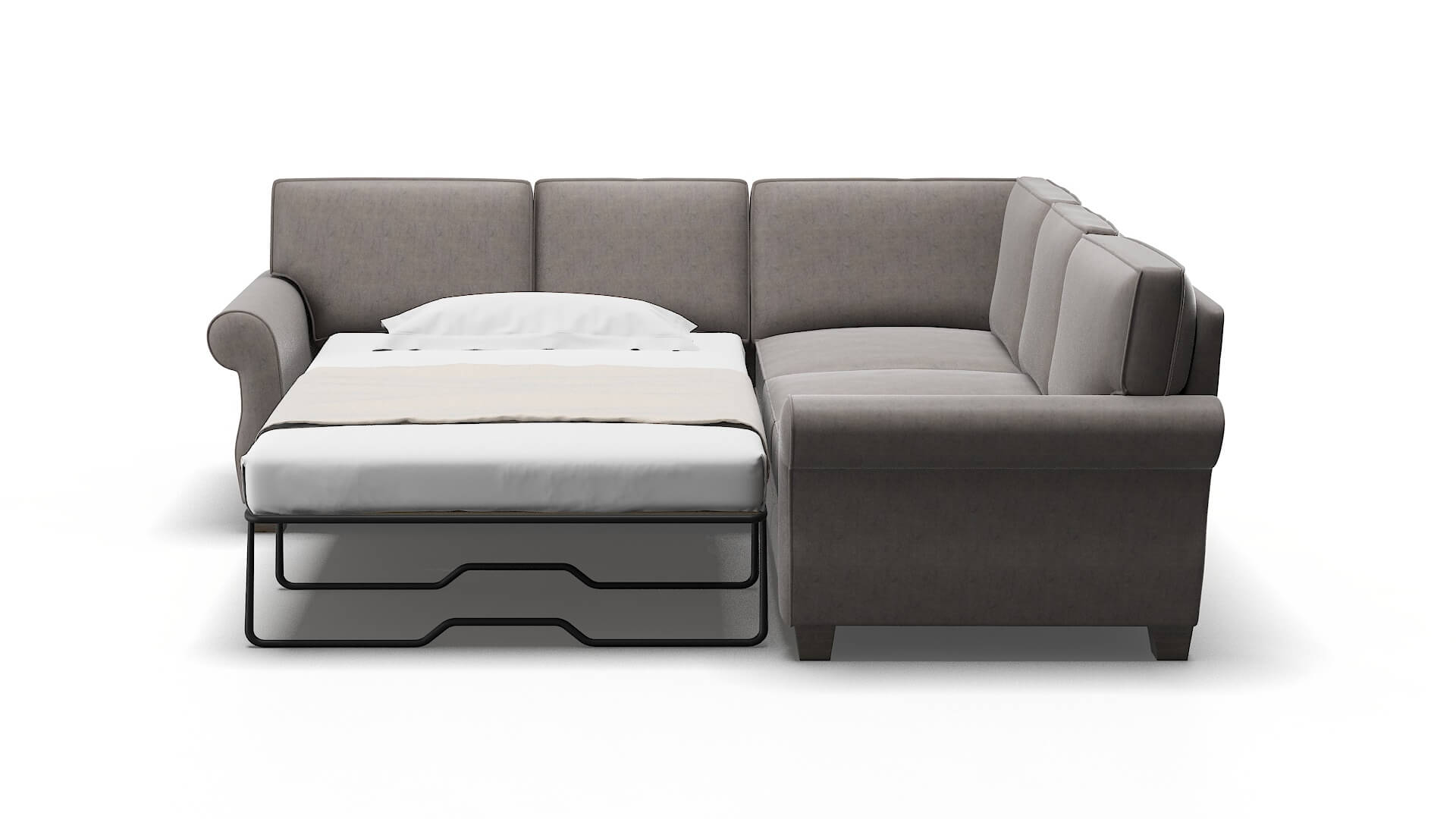 Rome Noble Otter Sectional Sleeper Espresso legs 1