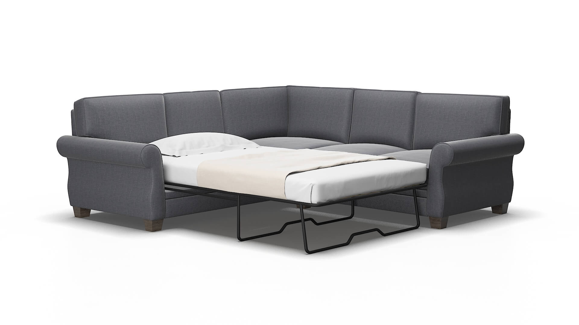 Rome Notion graphite Sectional sleeper Espresso Legs  2