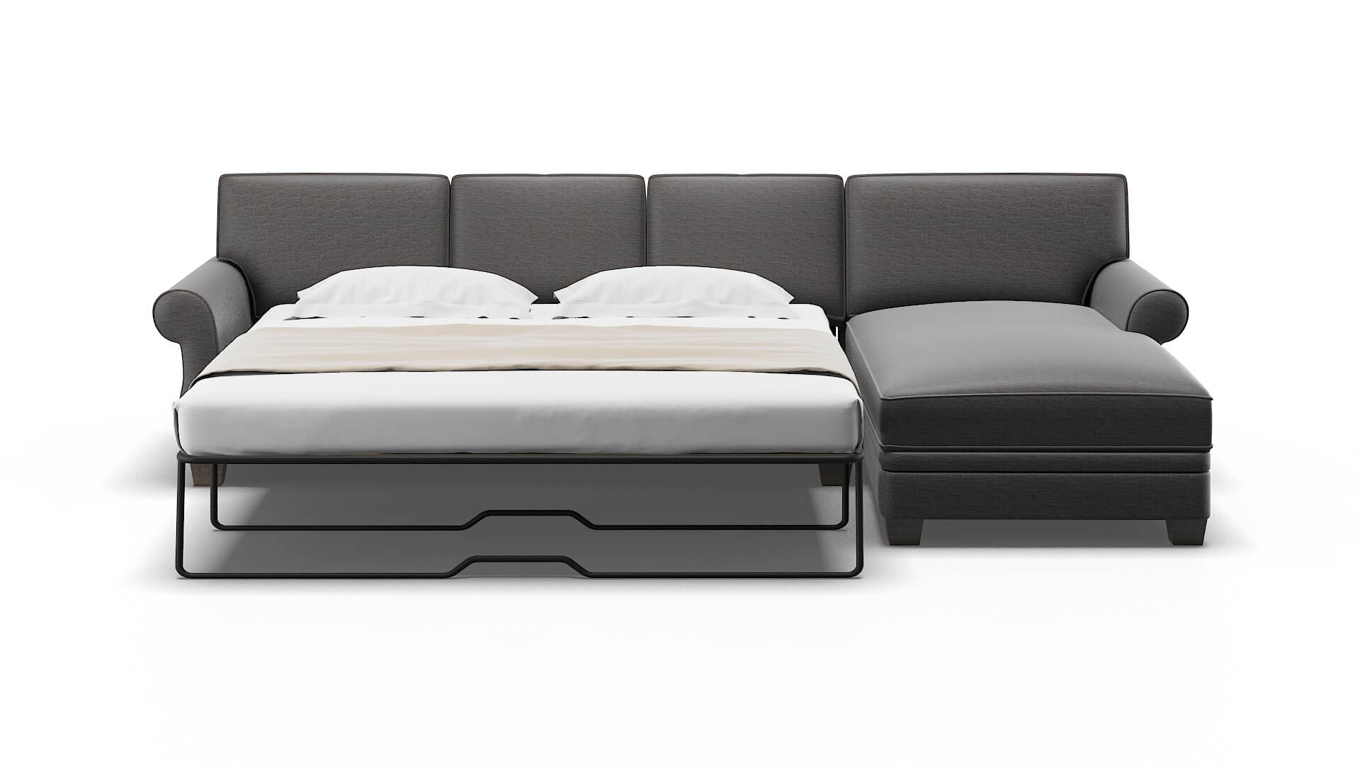 Rome Oscar Charcoal Panel Sleeper Espresso legs 1