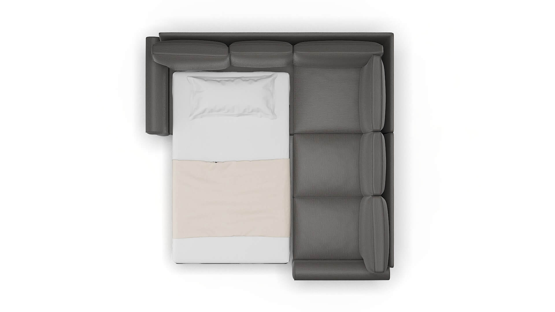 Rome Oscar Grey Sectional Sleeper Espresso legs 3