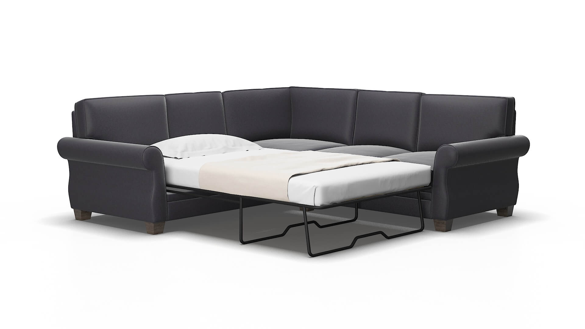 Rome Parker Charcoal Sectional Sleeper Espresso legs 2
