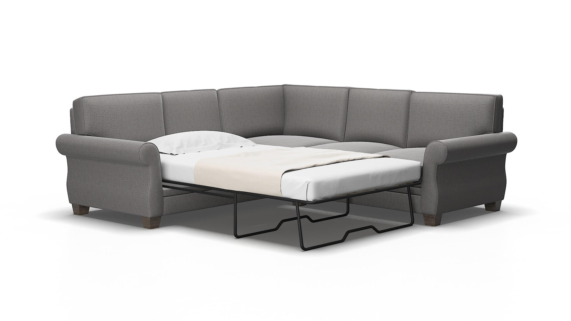 Rome Parker graphite Sectional sleeper Espresso Legs  2