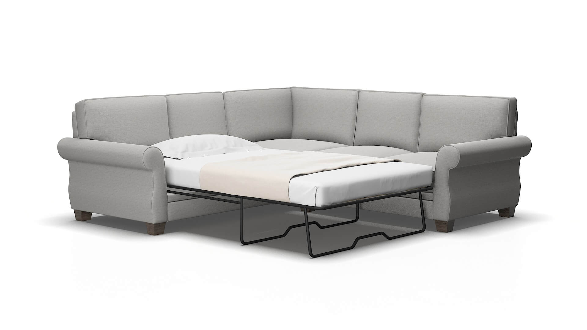 Rome Parker Silver Sectional Sleeper espresso legs 2
