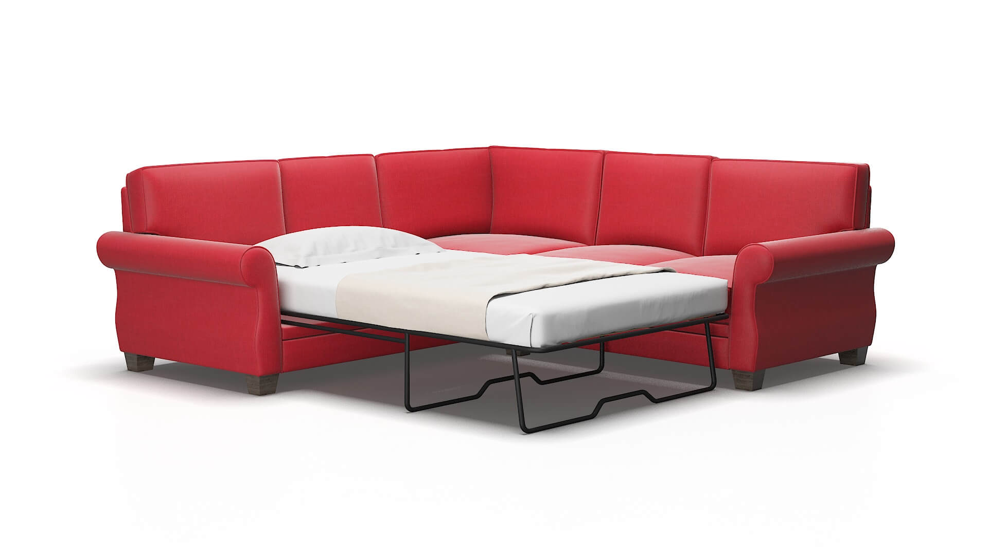 Rome Pauline ruby Sectional sleeper Espresso Legs  2