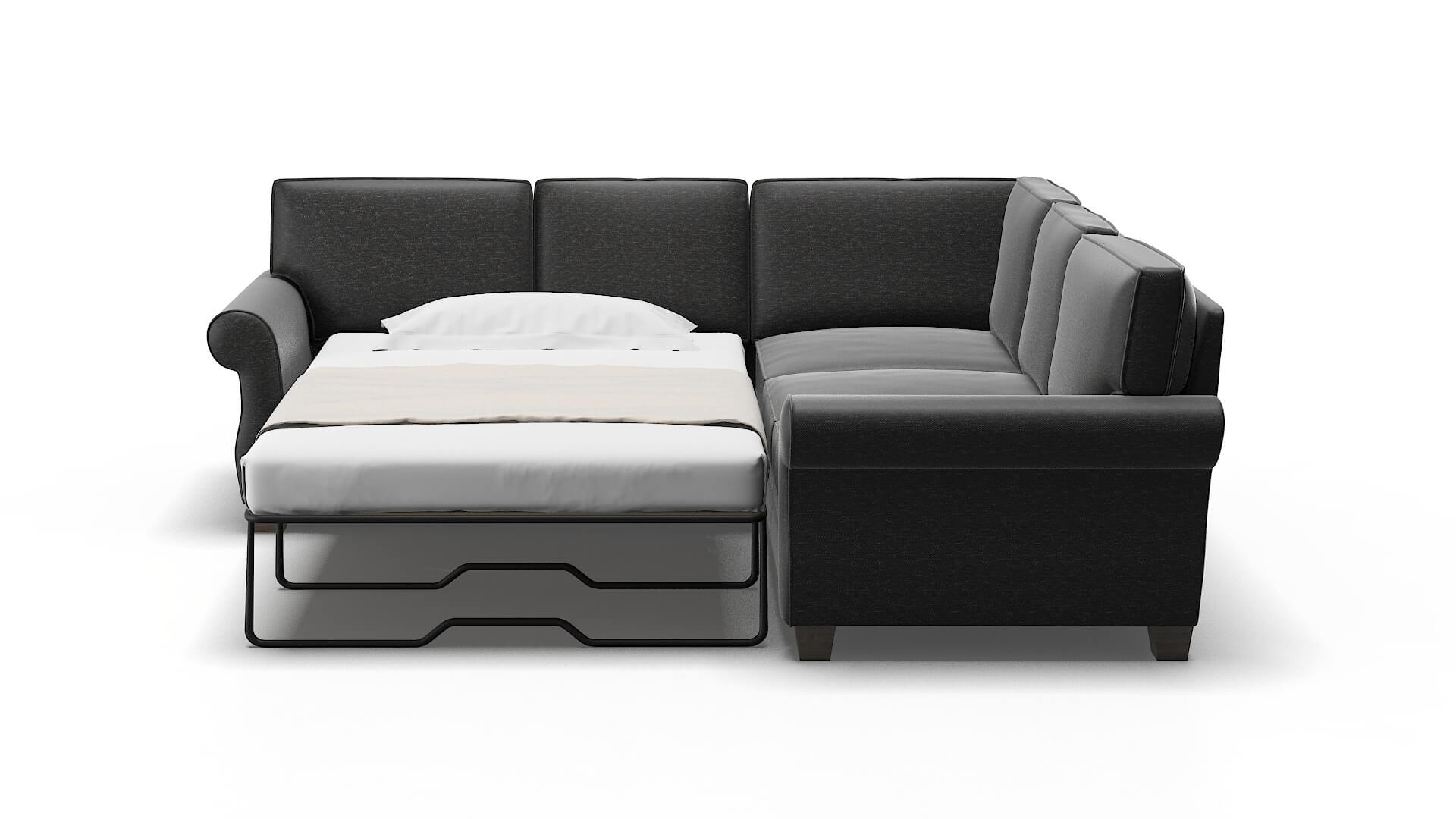 Rome Phoenix Charcoal Sectional Sleeper Espresso legs 1