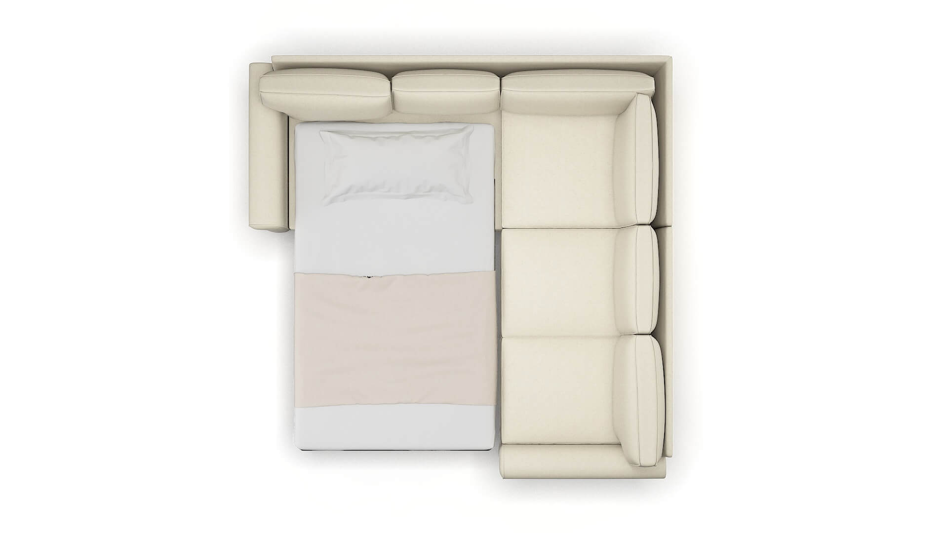 Rome Phoenix Ivory Sectional Sleeper Espresso legs 3