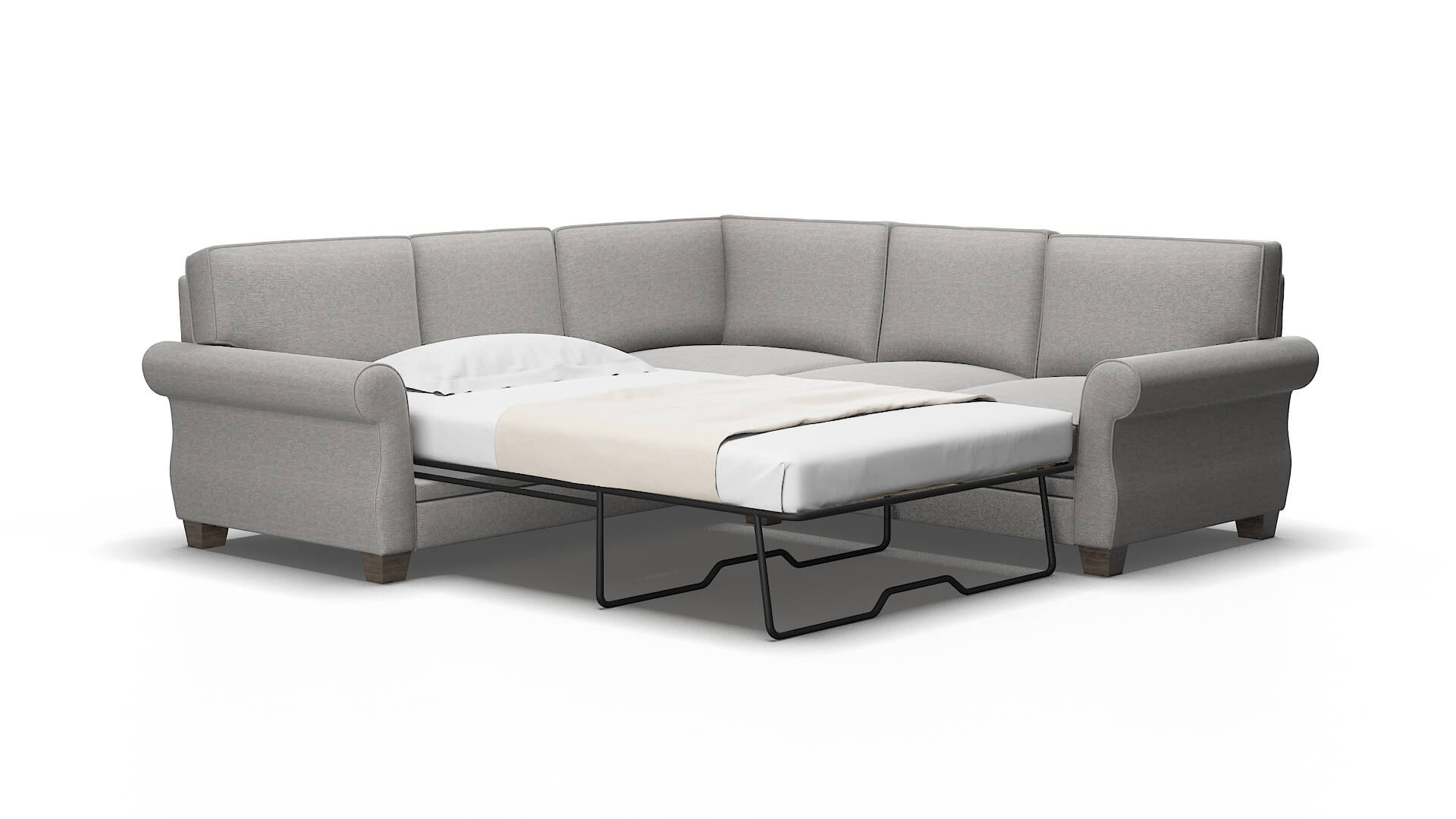 Rome Phoenix smoke Sectional sleeper Espresso Legs  2