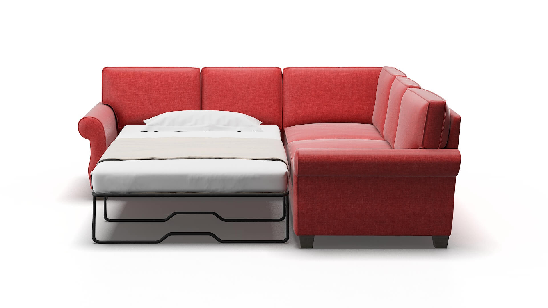 Rome Portland Berry Sectional Sleeper Espresso legs 1