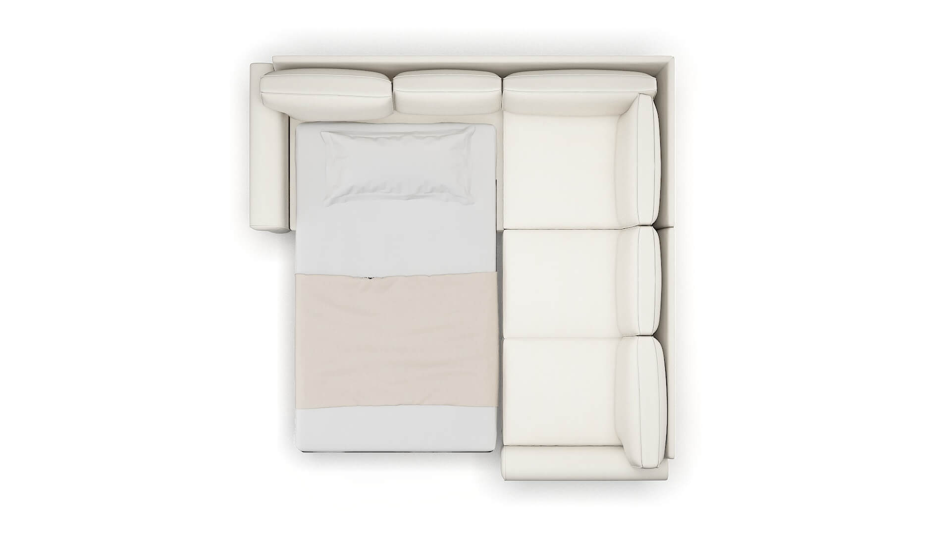 Rome R_prize Cream Sectional Sleeper Espresso legs 3