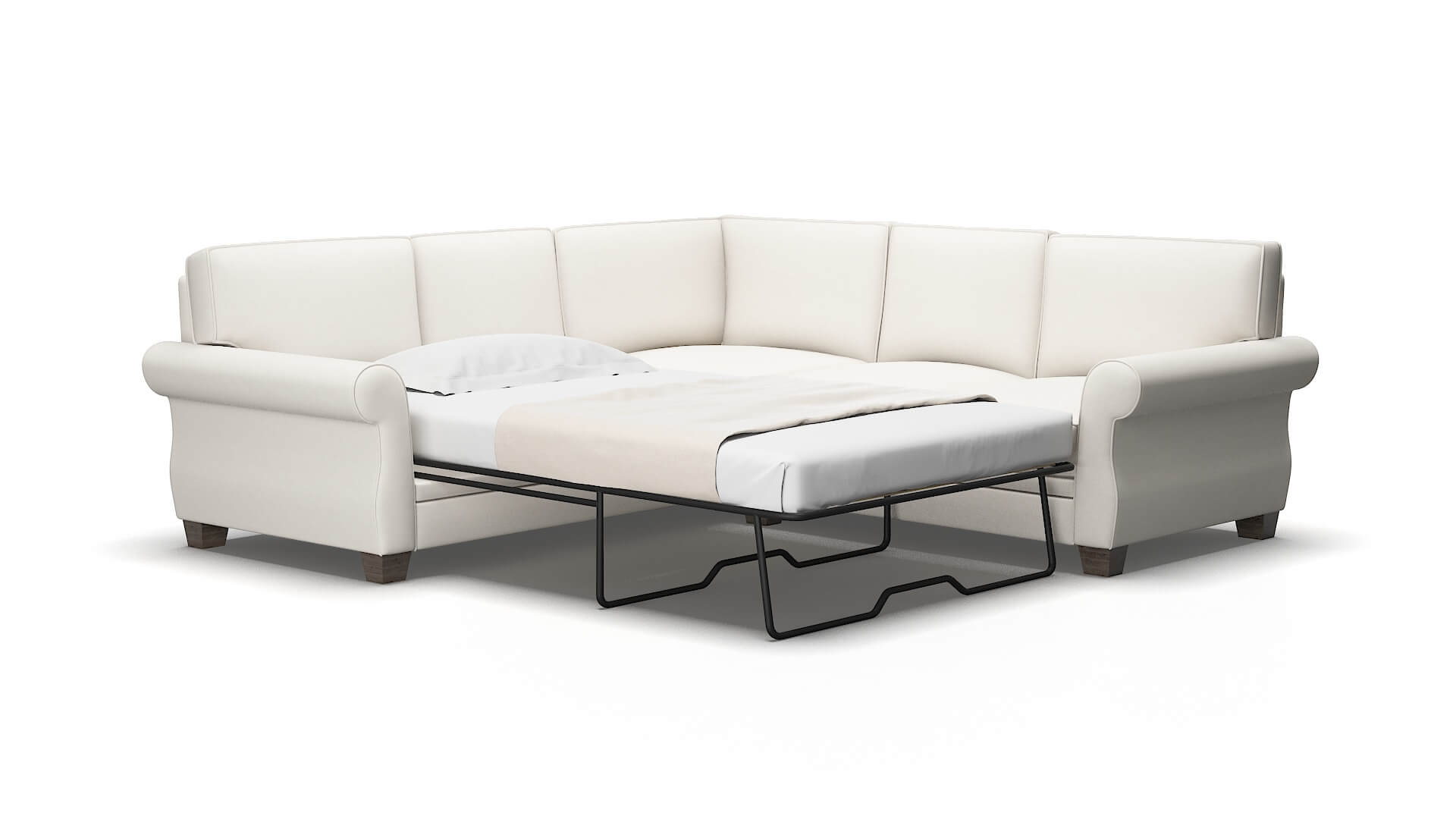 Rome Redondo Pearl Sectional Sleeper Espresso legs 2
