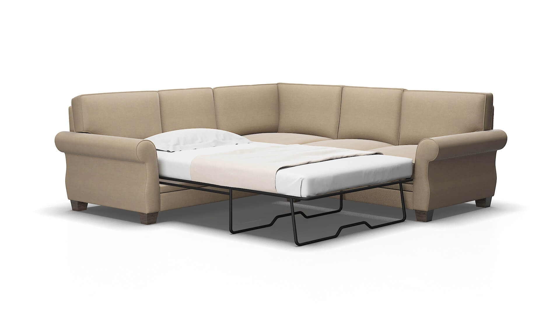 Rome Rocket cappuccino Sectional sleeper Espresso Legs  2