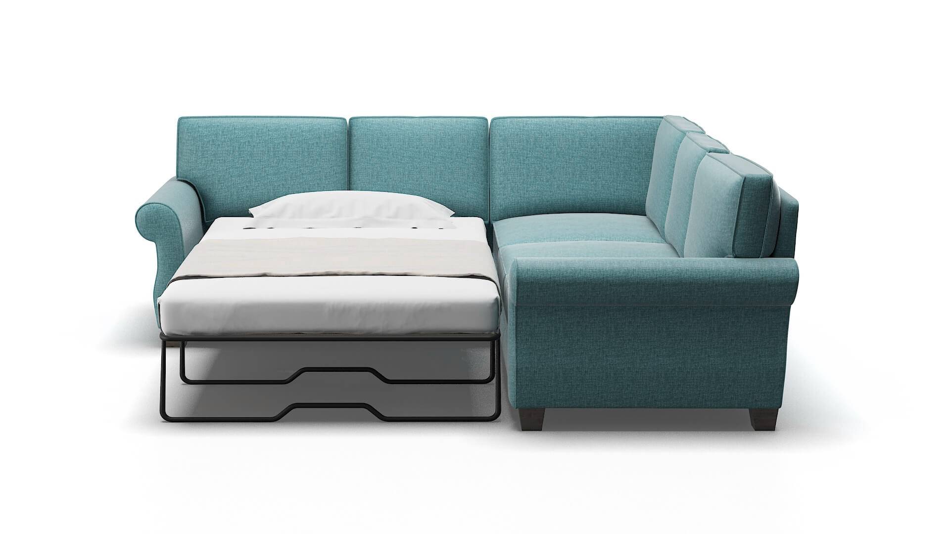 Rome Rocket Peacock Sectional Sleeper Espresso legs 1