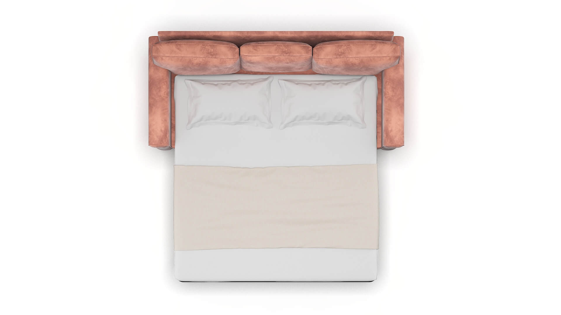 Rome Royale Blush Sofa Sleeper Espresso legs 3