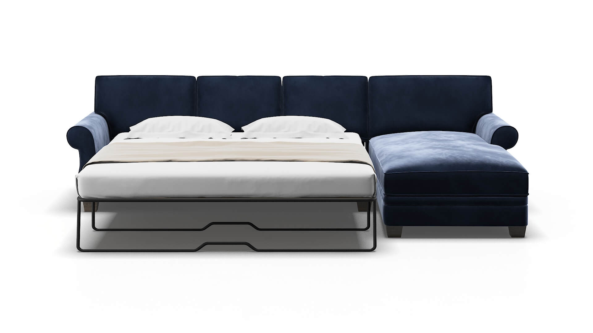 Rome Royale Cobalt Panel Sleeper Espresso legs 1