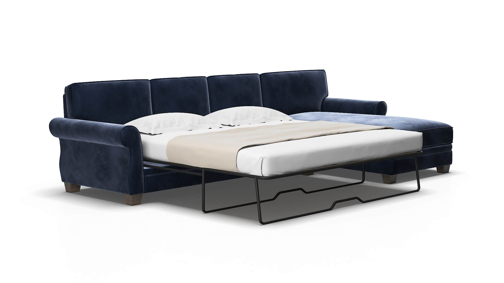 Rome Royale cobalt Panel sleeper Espresso Legs  2