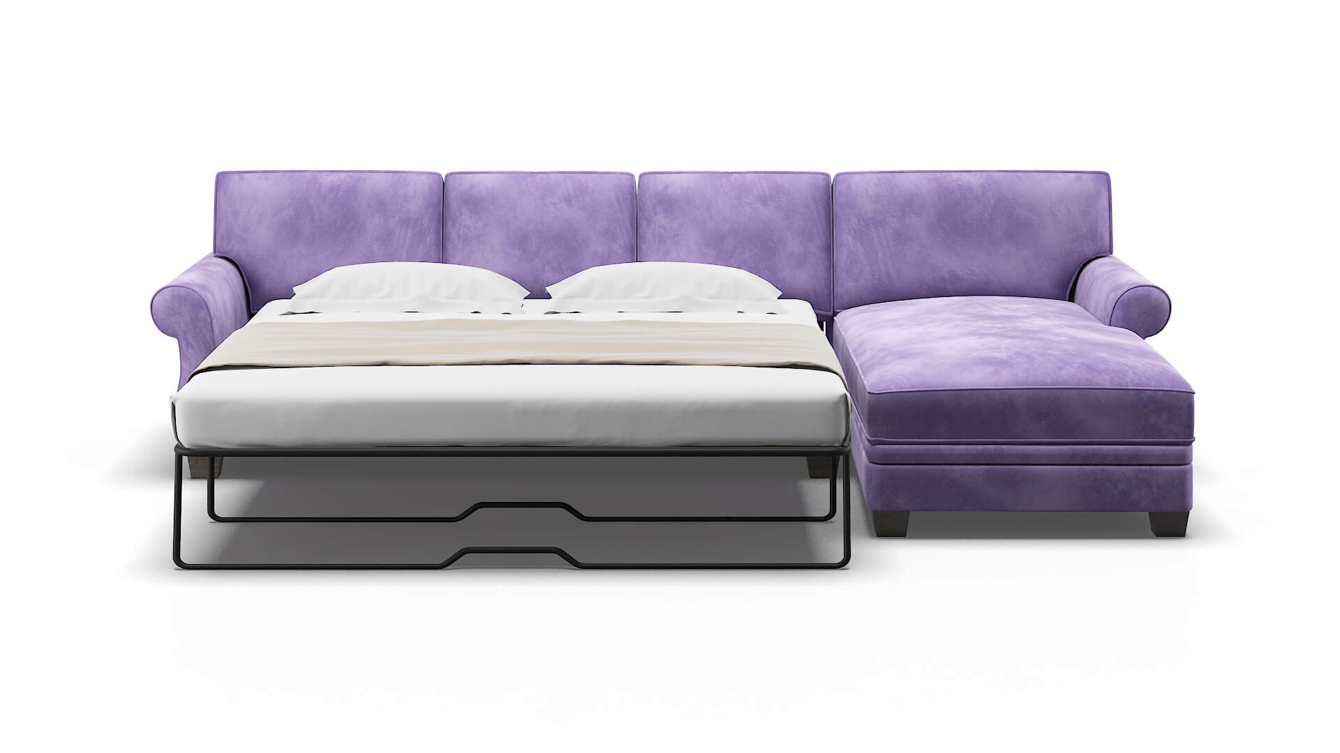 Rome Royale Lavender Panel Sleeper Espresso legs 1