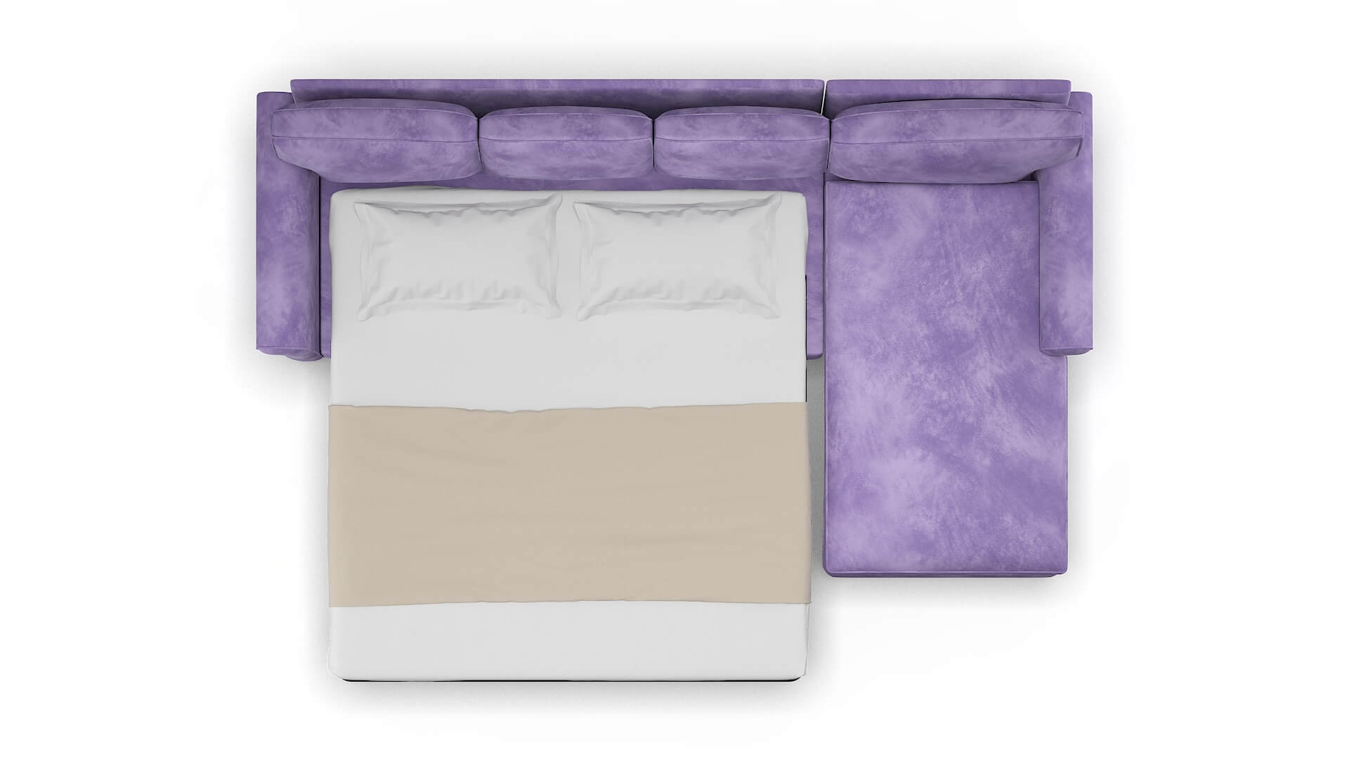 Rome Royale Lavender Panel Sleeper Espresso legs 3