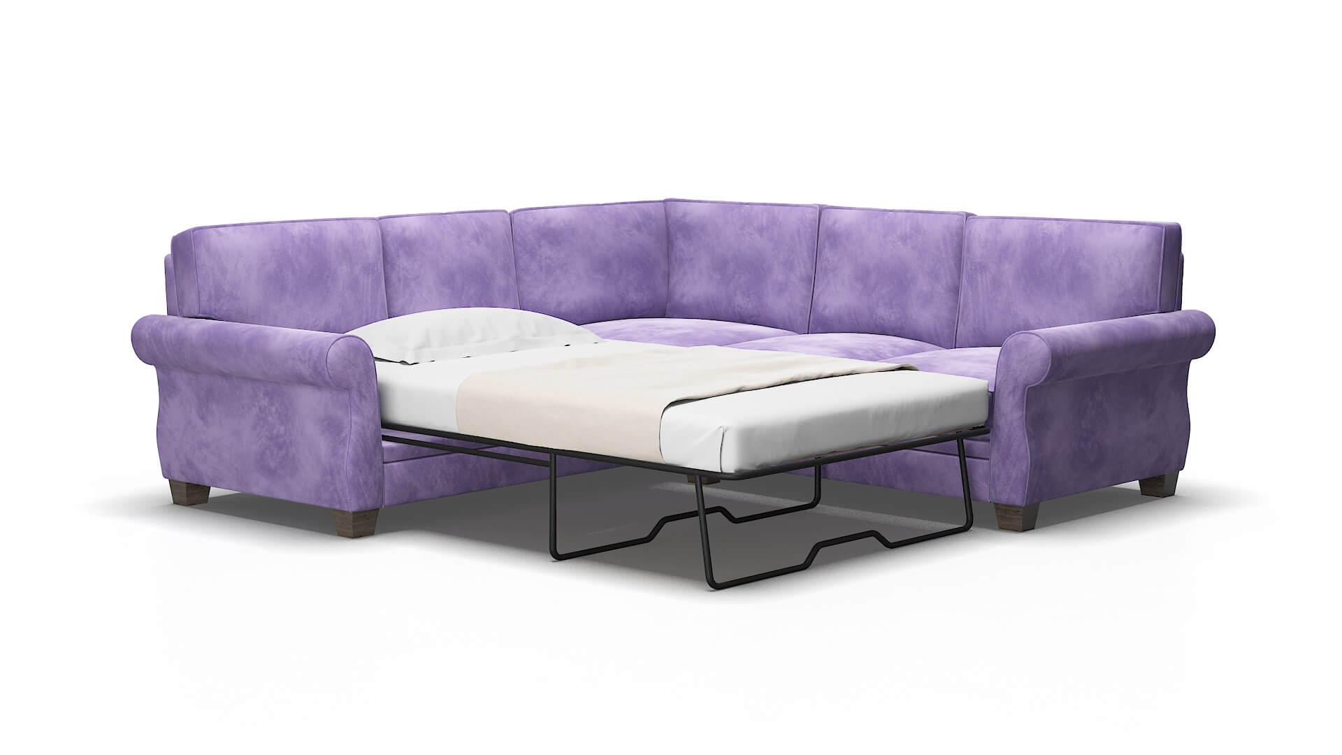 Rome Royale lavender Sectional sleeper Espresso Legs  2