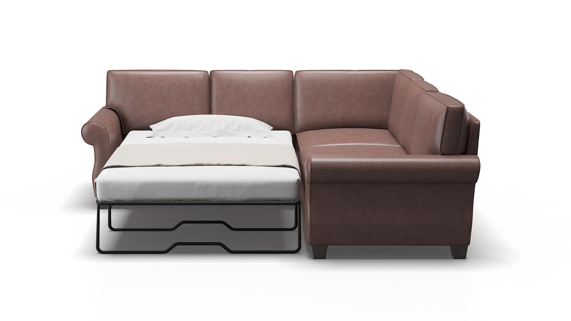 Rome Royale Mocha Sectional Sleeper Espresso legs 1