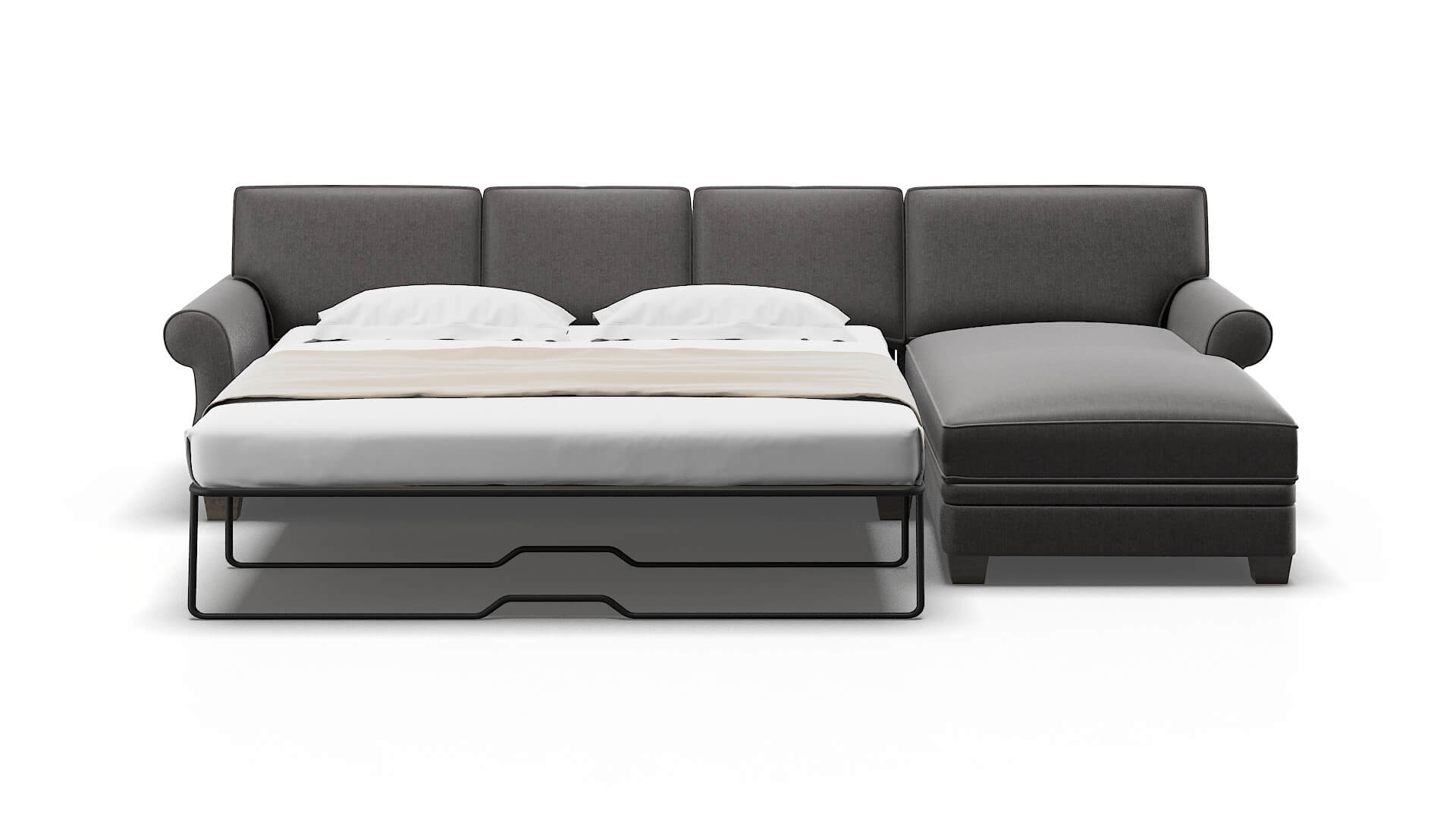 Rome Sasha Grey Panel Sleeper Espresso legs 1