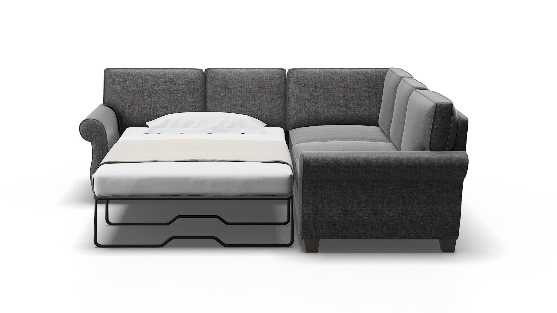 Rome Sosoftness 51 Sectional Sleeper Espresso legs 1