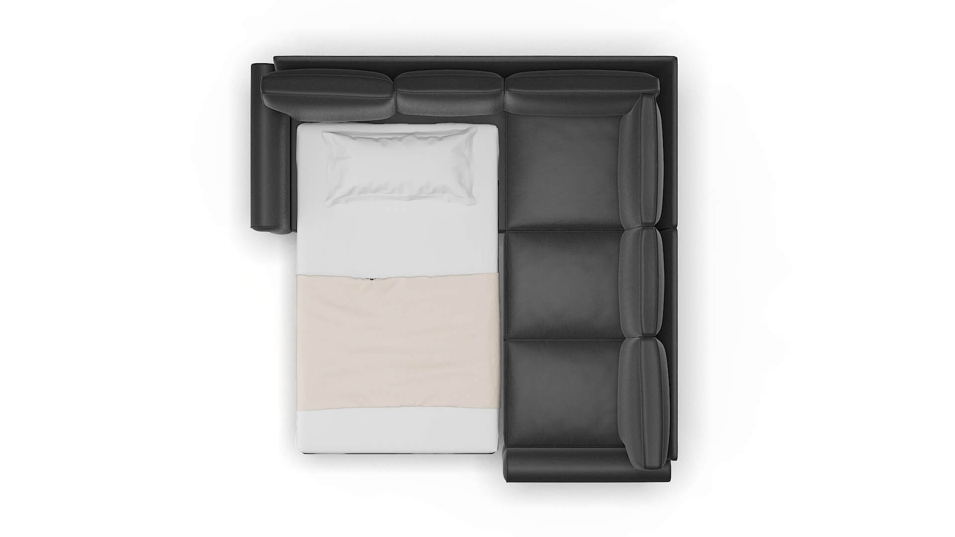 Rome Sosoftness 54 Sectional Sleeper Espresso legs 3