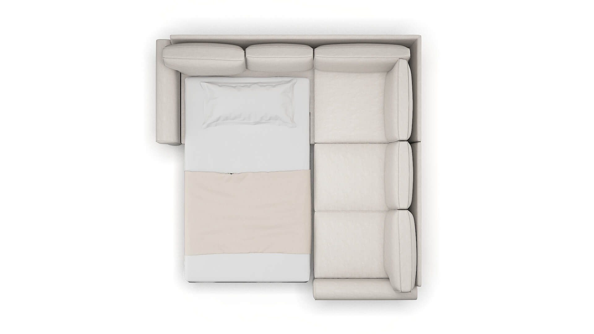 Rome Suave Dove Sectional Sleeper Espresso legs 3