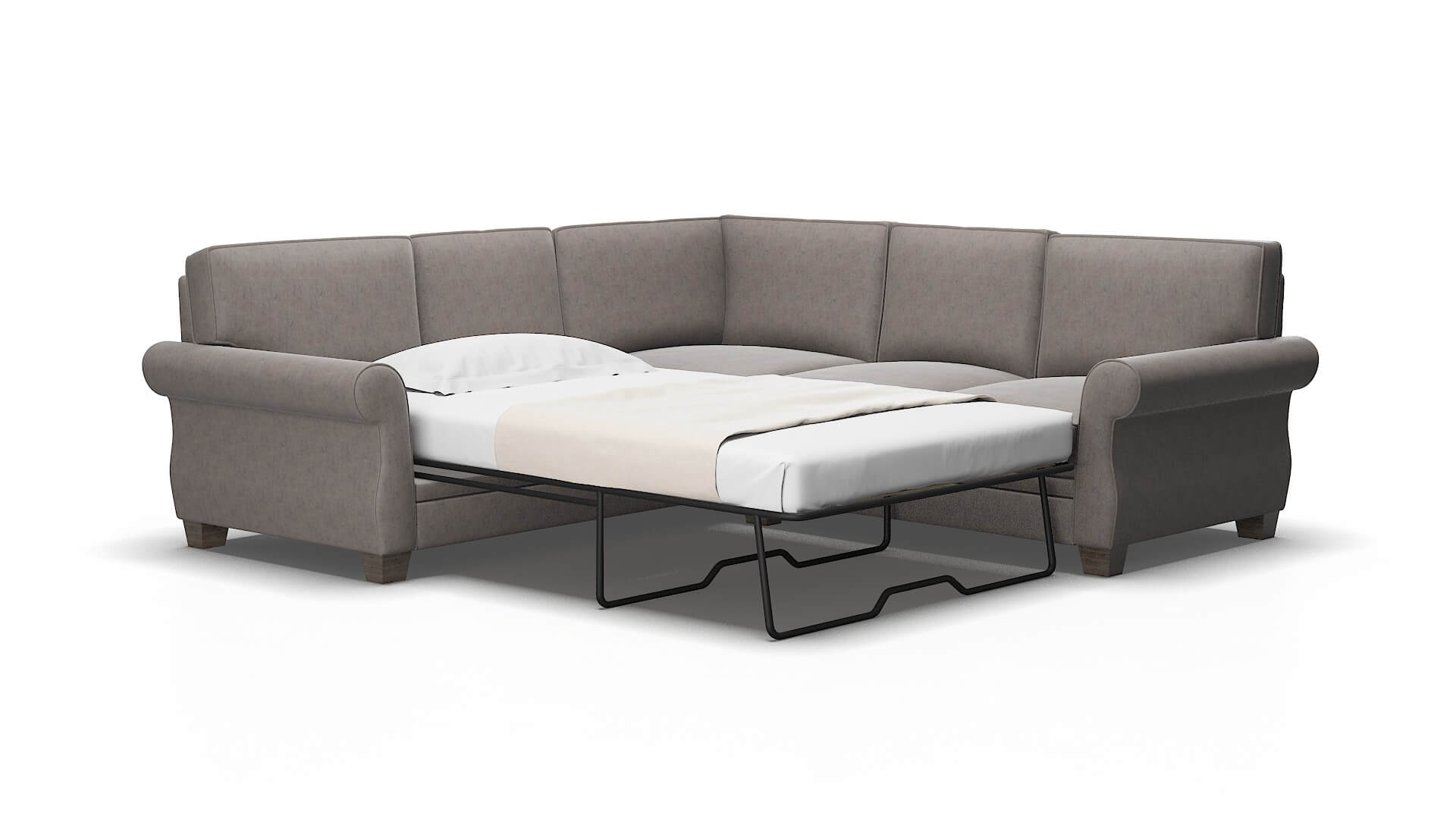 Rome Suave slate Sectional sleeper Espresso Legs  2