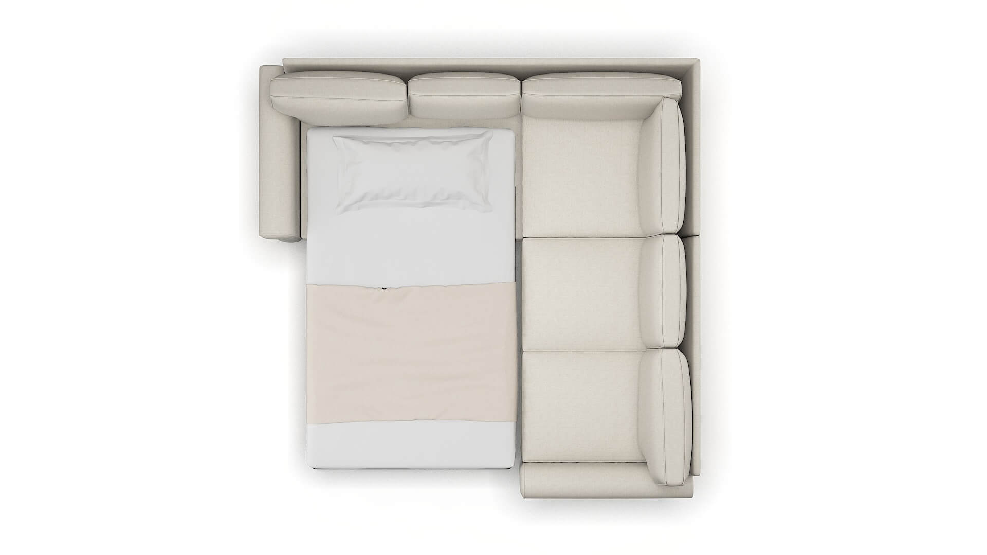 Rome Terrain Natural Sectional Sleeper Espresso legs 3