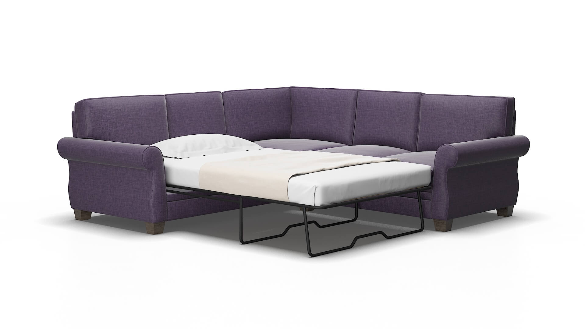 Rome Tess blackberry Sectional sleeper Espresso Legs  2