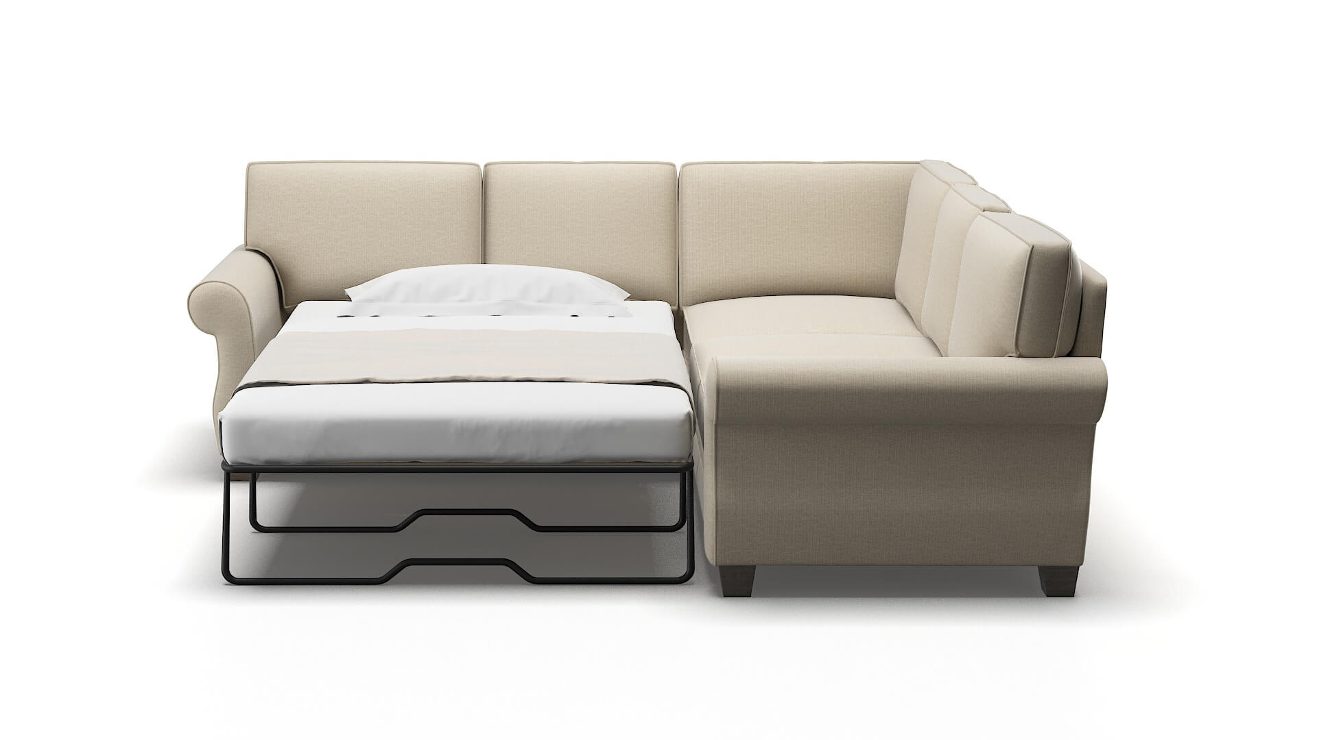 Rome Urban_d Silver Sectional Sleeper Espresso legs 1