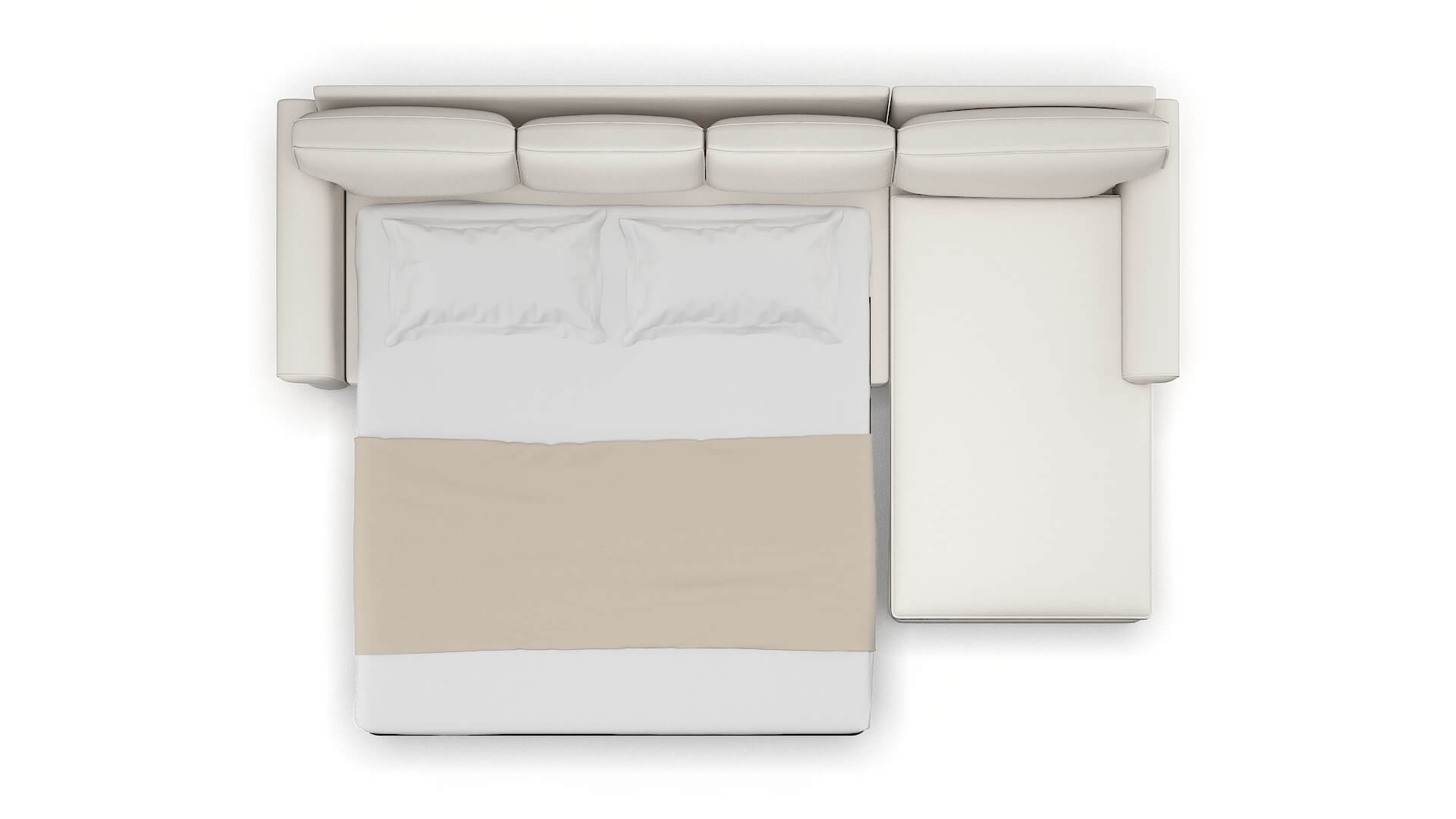 Rome Venice Eggshell Panel Sleeper Espresso legs 3