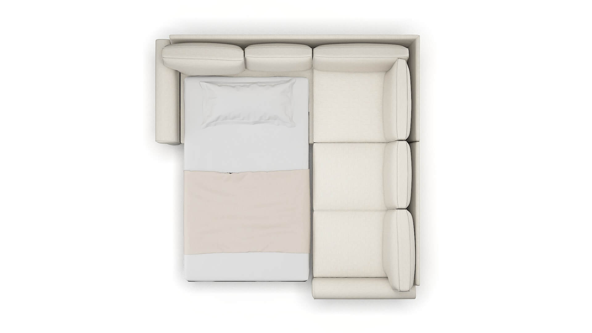 Rome Venus Cream Sectional Sleeper Espresso legs 3