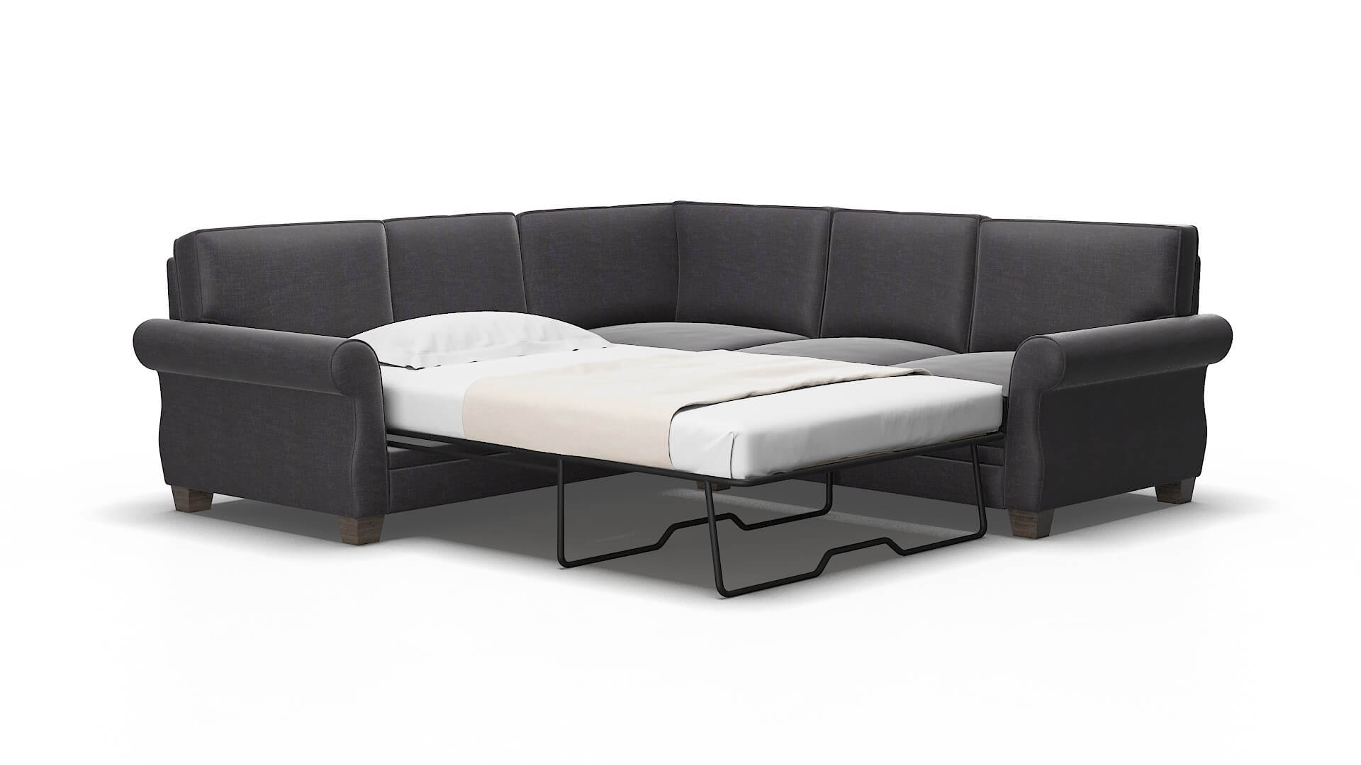 Rome Venus Onyx Sectional Sleeper Espresso legs 2