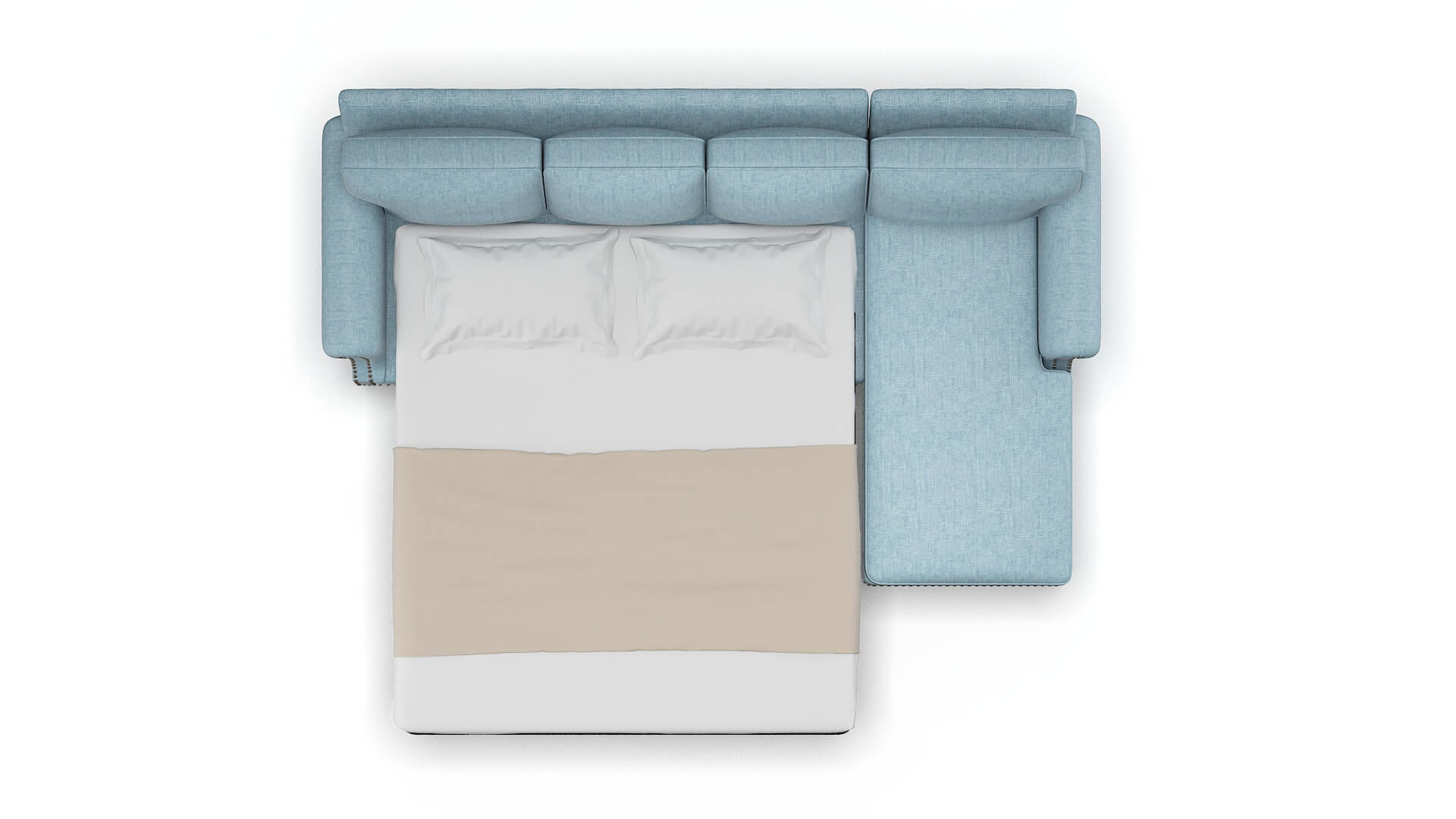 Rotterdam Atlas Turquoise Panel Sleeper Espresso legs 3