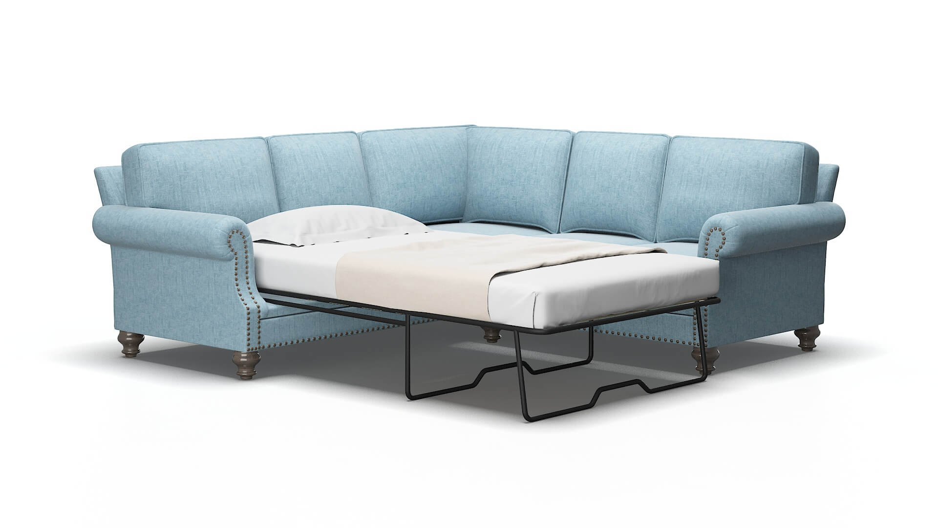 Rotterdam Atlas turquoise Sectional sleeper Espresso Legs  2
