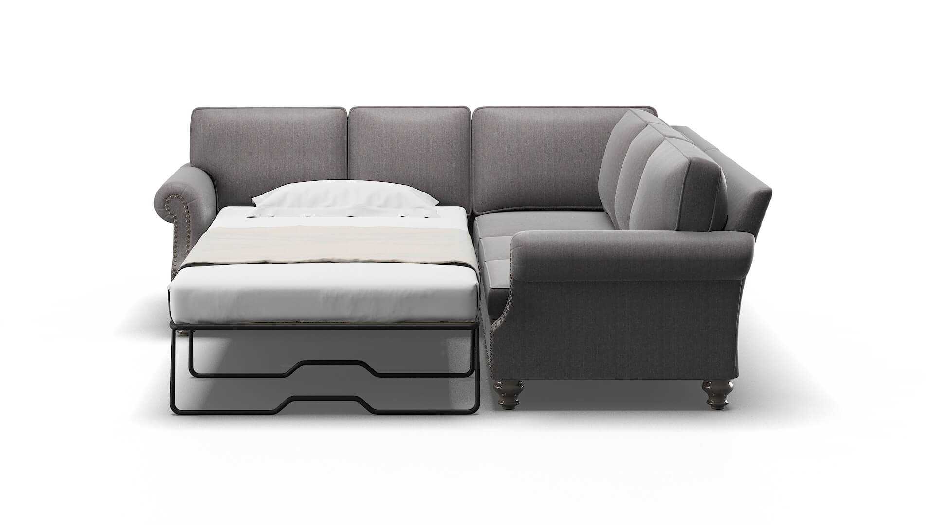 Rotterdam Atlas_plz Silver Sectional Sleeper Espresso legs 1