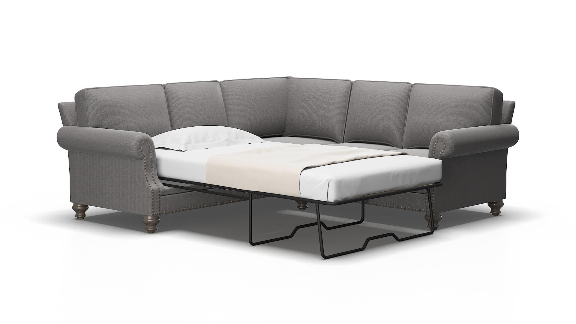 Rotterdam Avenger Zinc Sectional Sleeper Espresso legs 2