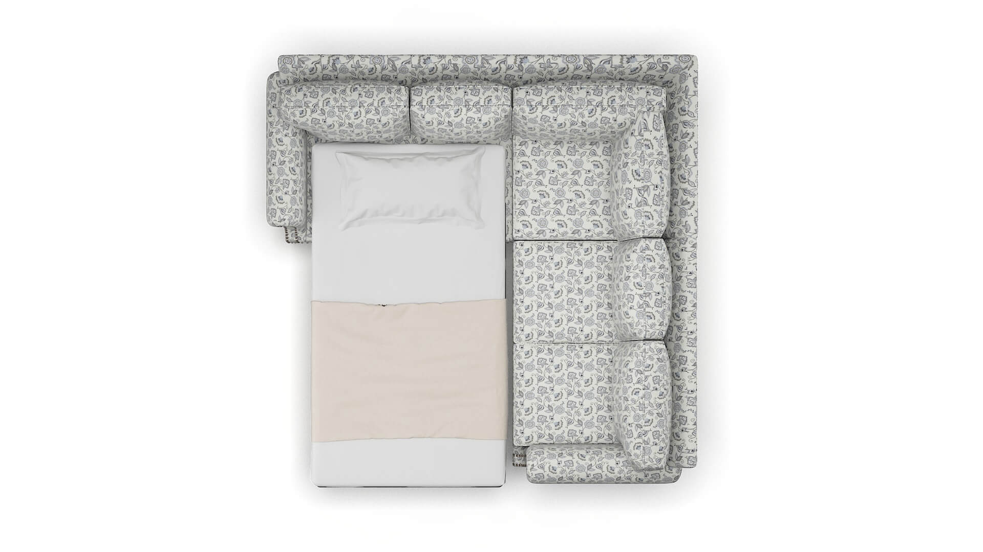 Rotterdam Avignon Sky Sectional Sleeper Espresso legs 3