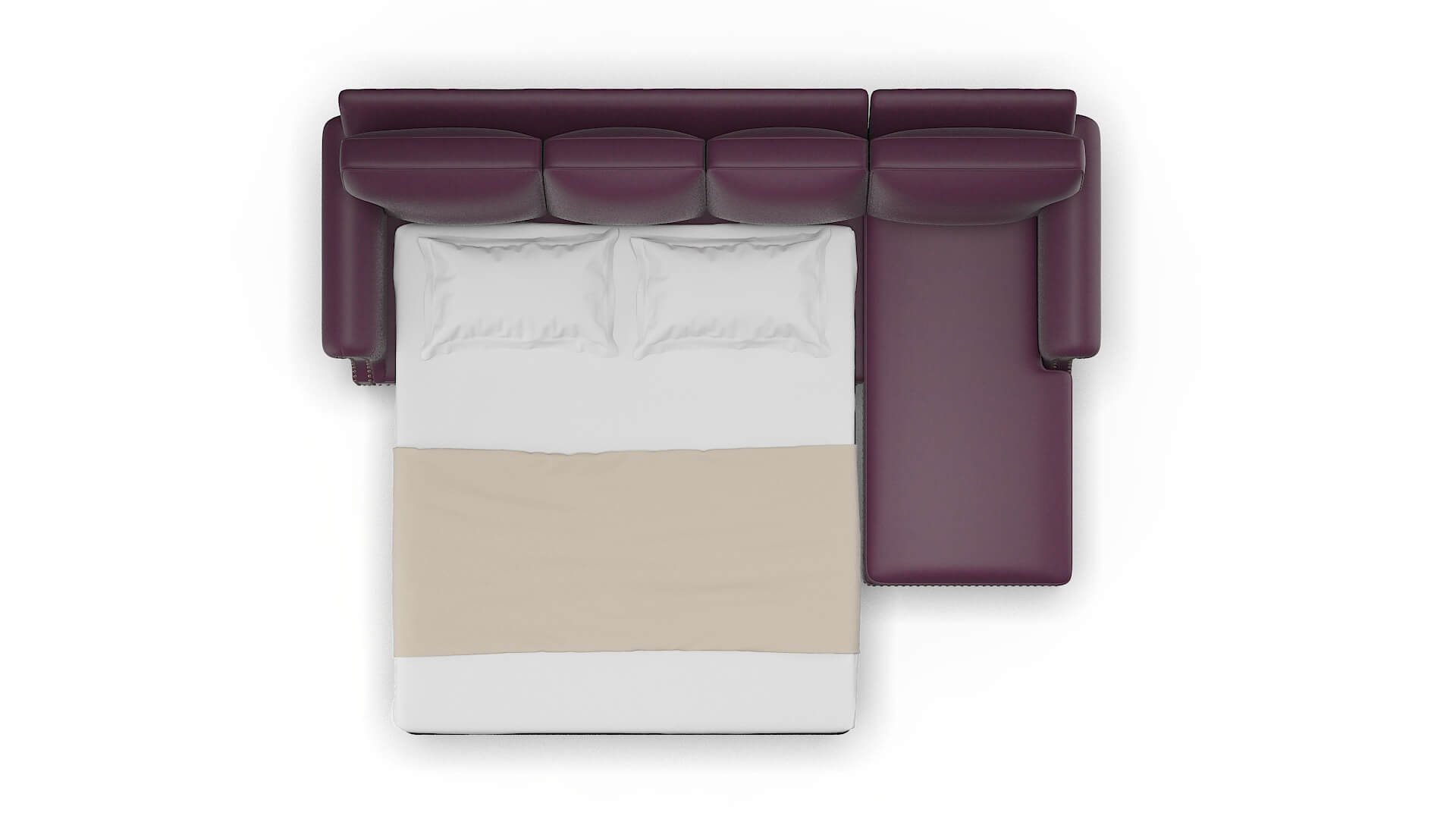 Rotterdam Bella Aubergine Panel Sleeper Espresso legs 3