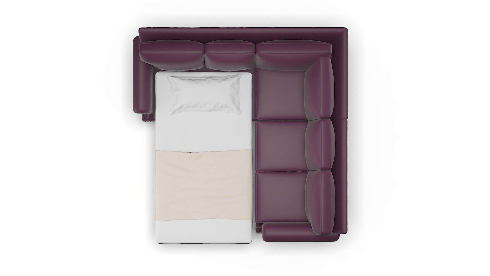 Rotterdam Bella Aubergine Sectional Sleeper Espresso legs 3