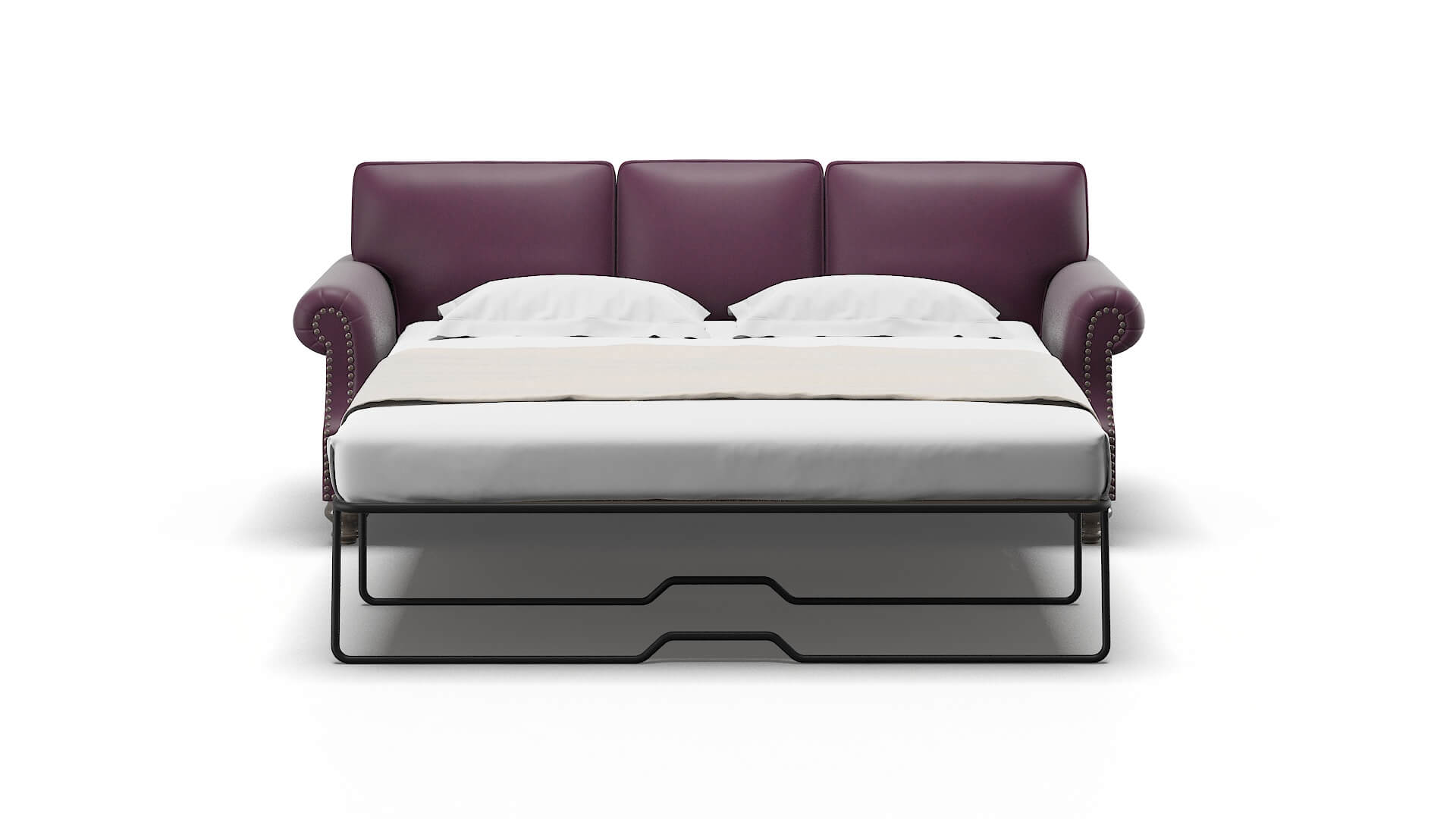 Rotterdam Bella Aubergine Sofa Sleeper Espresso legs 1