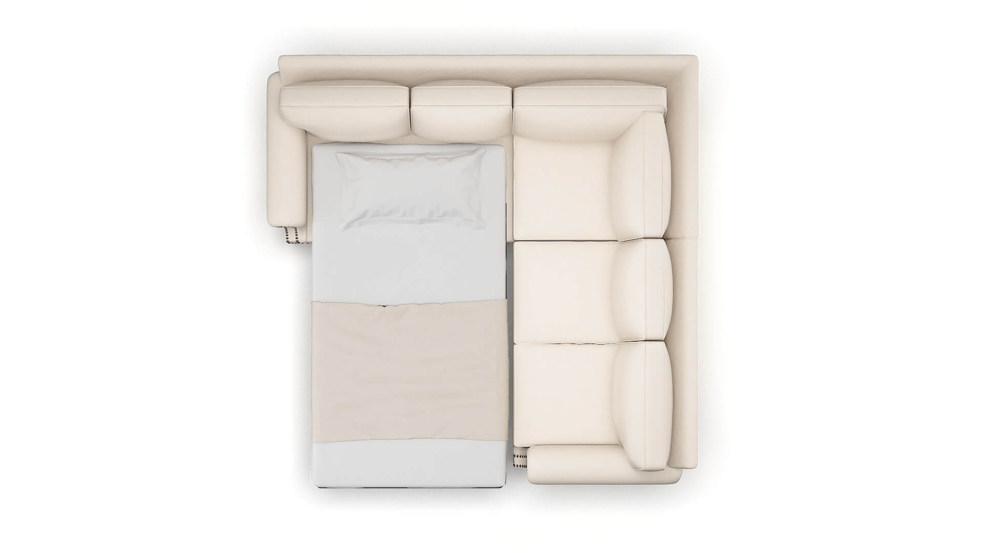 Rotterdam Bella Buckwheat Sectional Sleeper Espresso legs 3