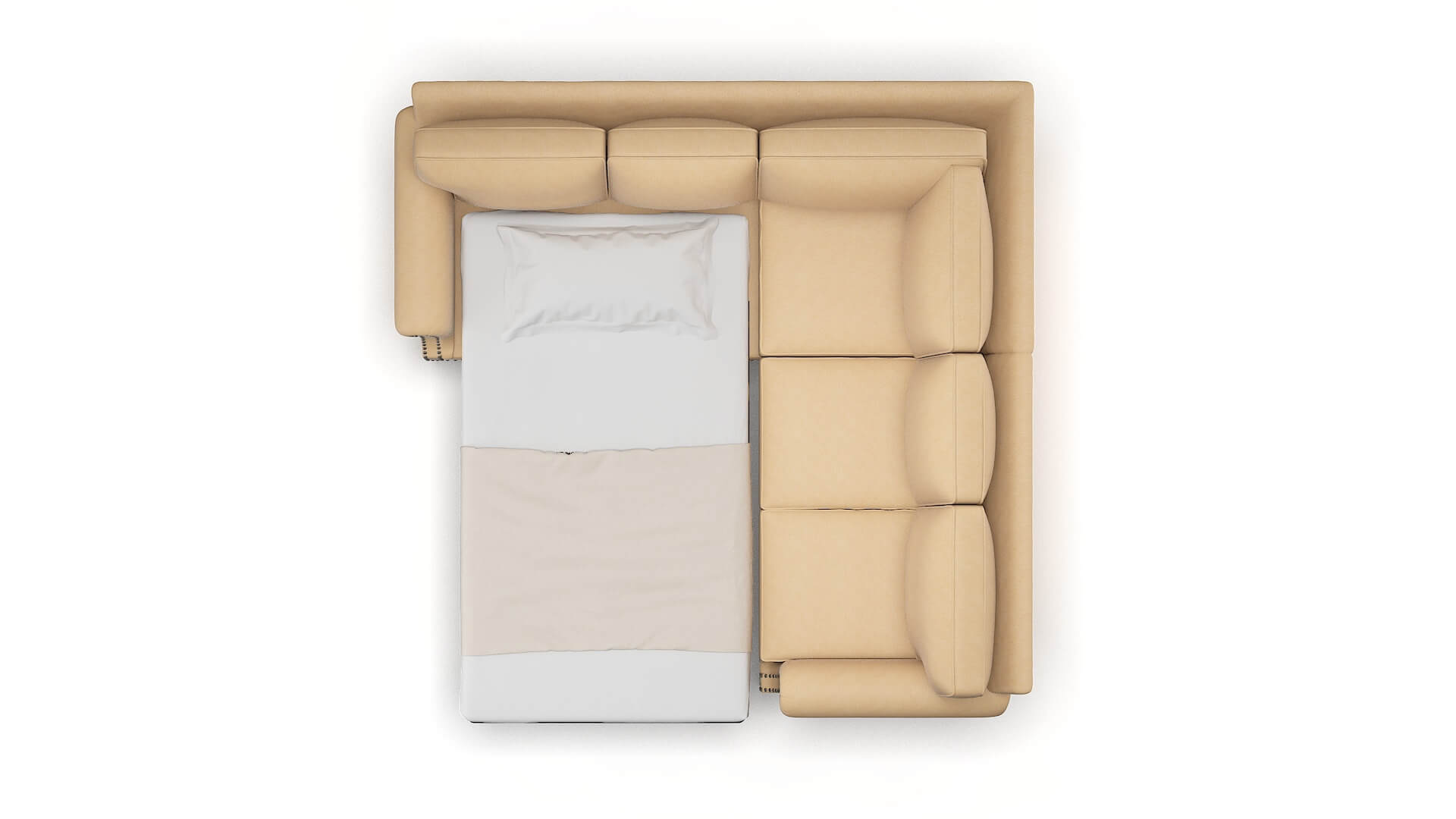 Rotterdam Bella Coffee Sectional Sleeper Espresso legs 3