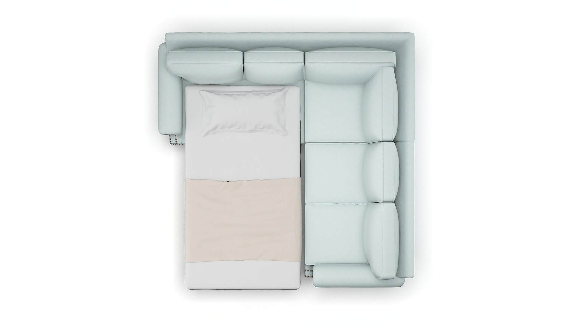 Rotterdam Bella Skylight Sectional Sleeper Espresso legs 3